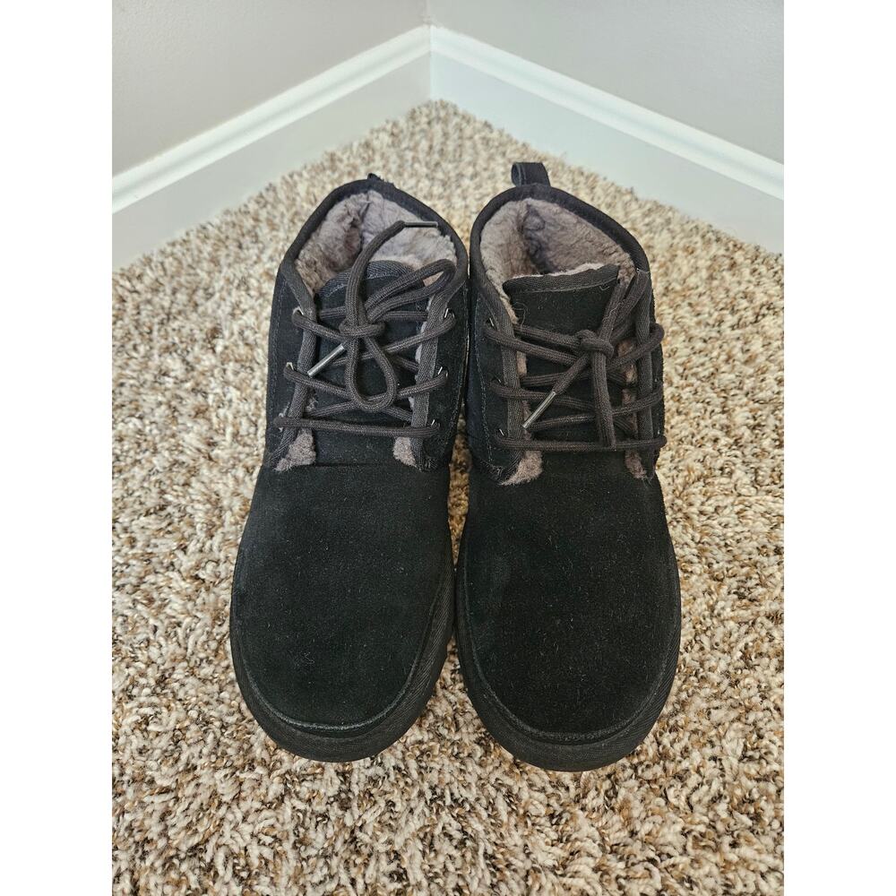 UGG Neumel Chukka Boots Men’s 10 Black Suede Shearling Lined 3236 - Picture 2 of 16